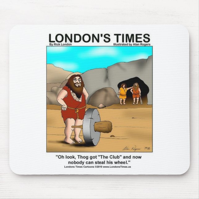 Mousepad Homem das Cavernas Pegou o Clube... Presentes Engr (Frente)