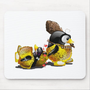 Mousepad Homem das cavernas Tux no amor