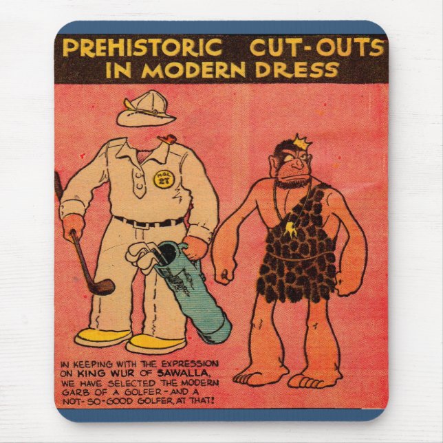 Mousepad Homem de caverna de bonecas de papel história em q (Frente)