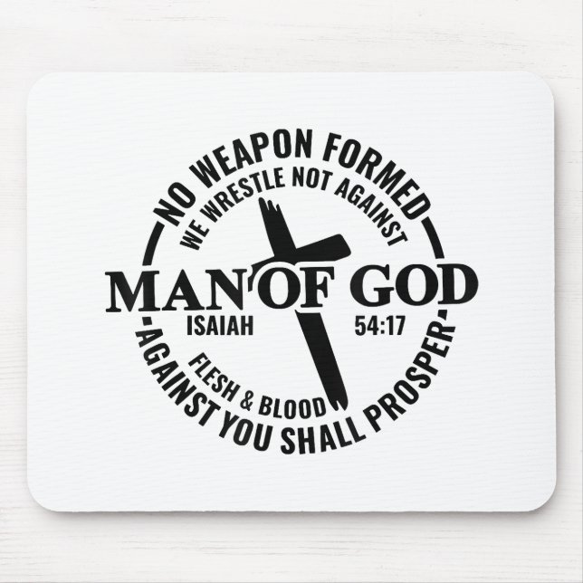 Mousepad Homem de Deus, Nenhuma Arma Formada Contra Mim Irá (Frente)