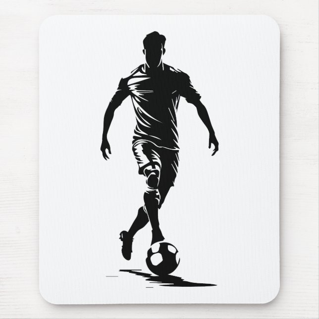 Mousepad Homem de futebol com design de bola. (Frente)