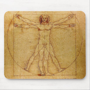 Mousepad Homem de Vitruvian por Leonardo da Vinci