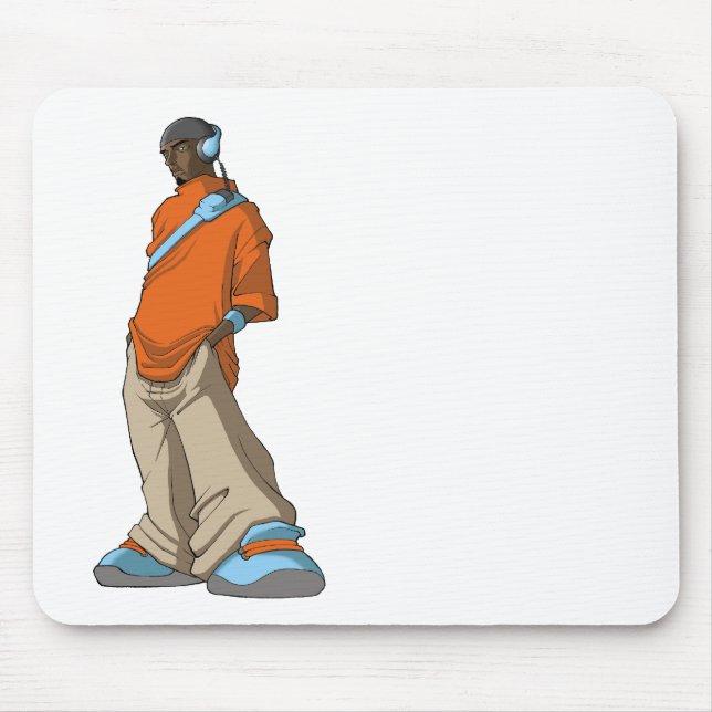 Mousepad Homem do auscultadores de Hip Hop (Frente)