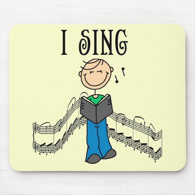 Mousepad Homem eu canto t-shirt e presentes (Frente)
