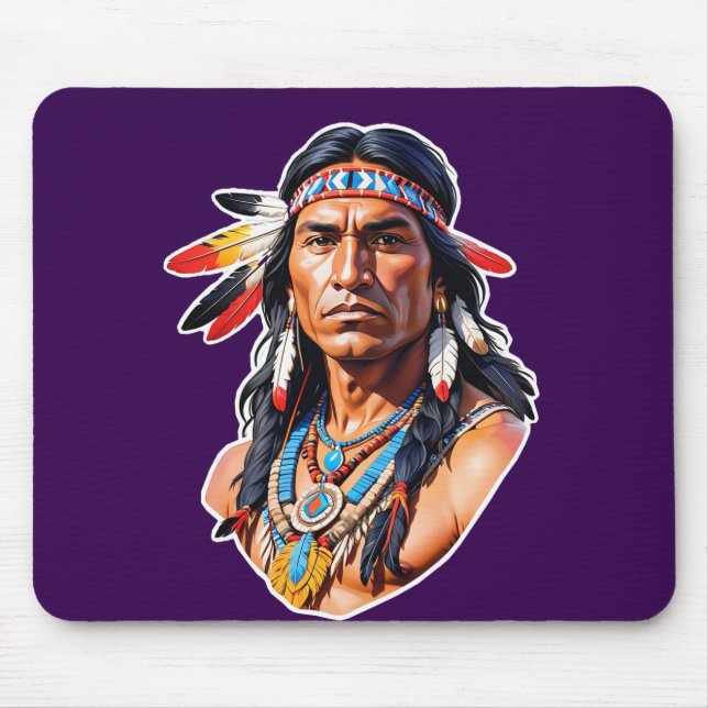 Mousepad Homem Indígena Americano (Frente)
