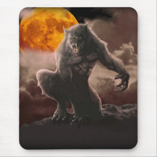 Mousepad Homem-lobo na lua vermelha