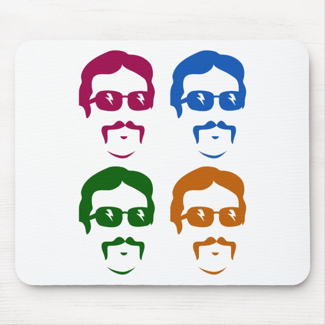 Mousepad Homem retro Funky do bigode (Frente)