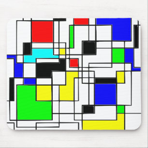 Mousepad Homenagem Aleatória aos quadrados a Mondrian