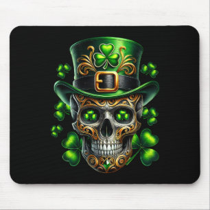 Mousepad Homens Caveira Shamrock Leprechaun Irlanda St Pat