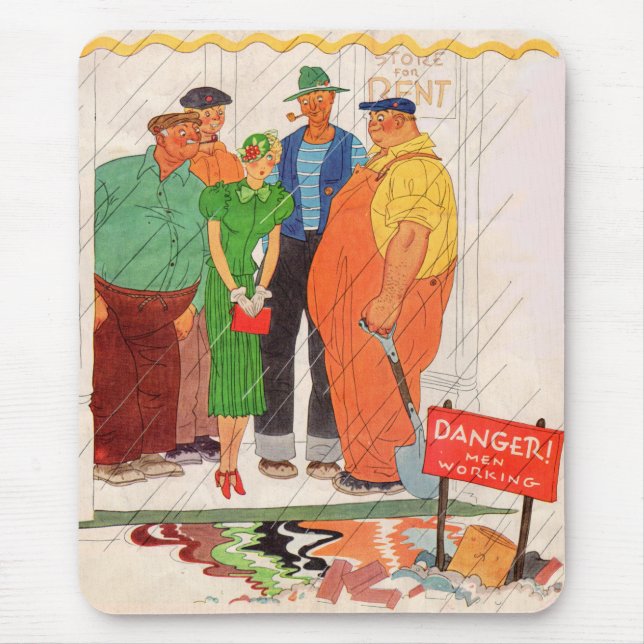 Mousepad Homens da década de 1930 e senhora bonito (Frente)