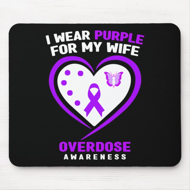 Mousepad Homens Eu Uso Roxo Para a Consciência da Sobredosa (Frente)