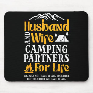 Mousepad Homens Mulheres Marido Esposa Parceiros de Acampam