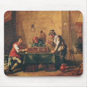 Mousepad Homens que jogam a gamão em uma taberna