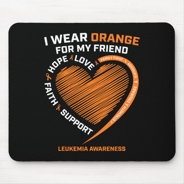 Mousepad Homens Que Visto Laranja Para A Consciência Da Leu (Frente)