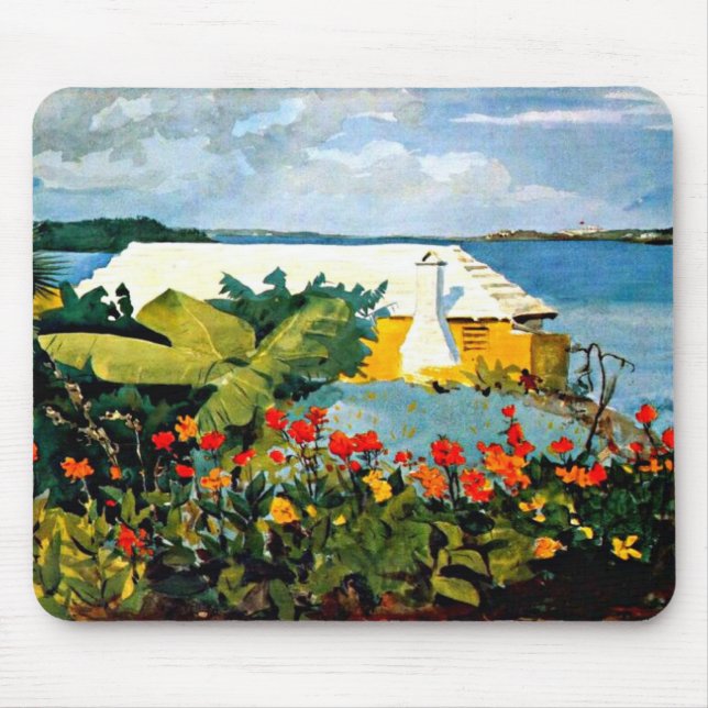 Mousepad Homer Winslow: Jardim Flor e Bungalow (Frente)