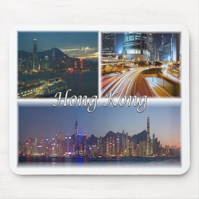 Mousepad Hong Kong à noite (Frente)