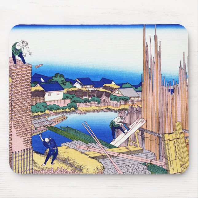 Mousepad Honjo Tatekawa, o timberyard em Honjo Hokusai (Frente)