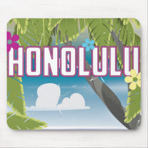 Mousepad Honolulu, Havaí, poster de viagens vintage dos EU