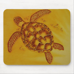 Mousepad Honu no tapete do rato tropical Dourado da