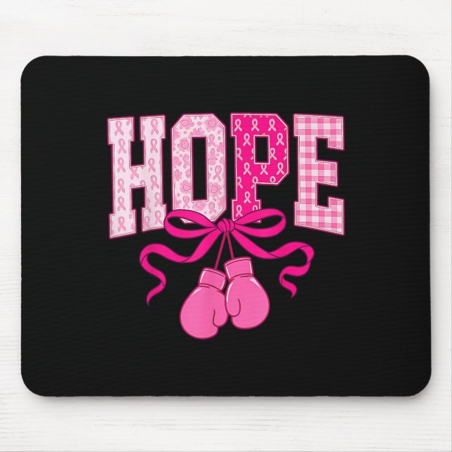 Mousepad Hope Nk Ribbon Boxando Luvas Nk Cancer Awar (Frente)
