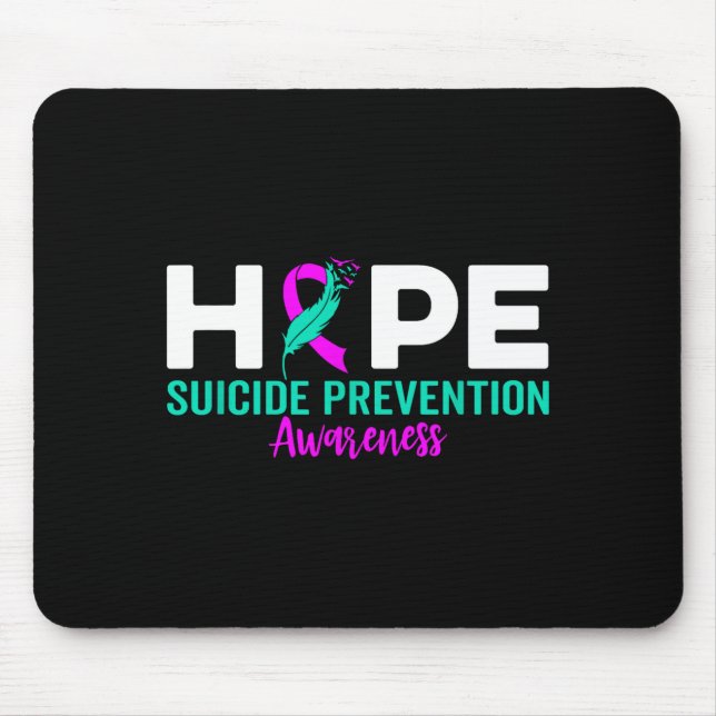 Mousepad Hope Suicide Prevention Ribbon Depression Suicide  (Frente)