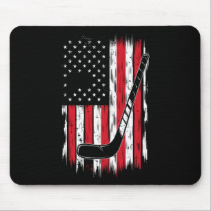 Mousepad Hóquei Bandeira Americana Esportes Retro Vintage