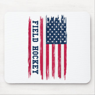 Mousepad Hóquei em Campo Bandeira Americana Jogador de Hóqu