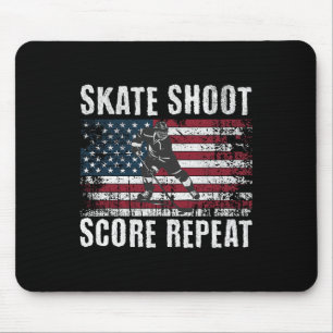 Mousepad Hóquei EUA Bandeira Americana Engraçado Quatro De