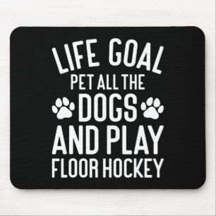 Mousepad Hóquei no Chão E Cachorros Engraçado Eu Amo Cachor