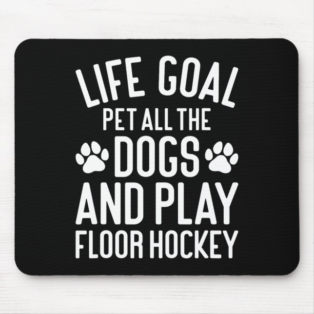 Mousepad Hóquei no Chão E Cachorros Engraçado Eu Amo Cachor (Frente)