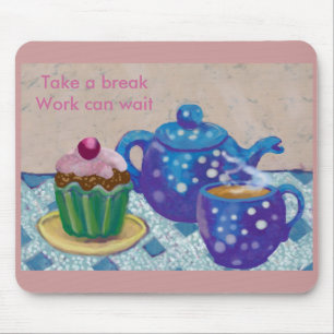 Mousepad Hora de uma pausa de chá