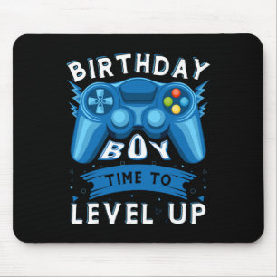 Mousepad Hora do Menino Subir de Nível Vídeo Game Aniversár