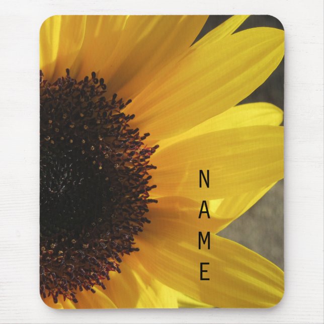 Mousepad Horário de Sunny Sunflower Personalizado (Frente)