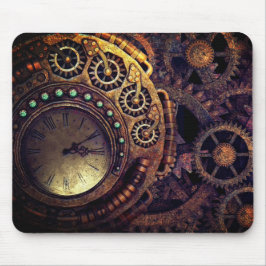Mousepad Horário Steampunk Gears Dark