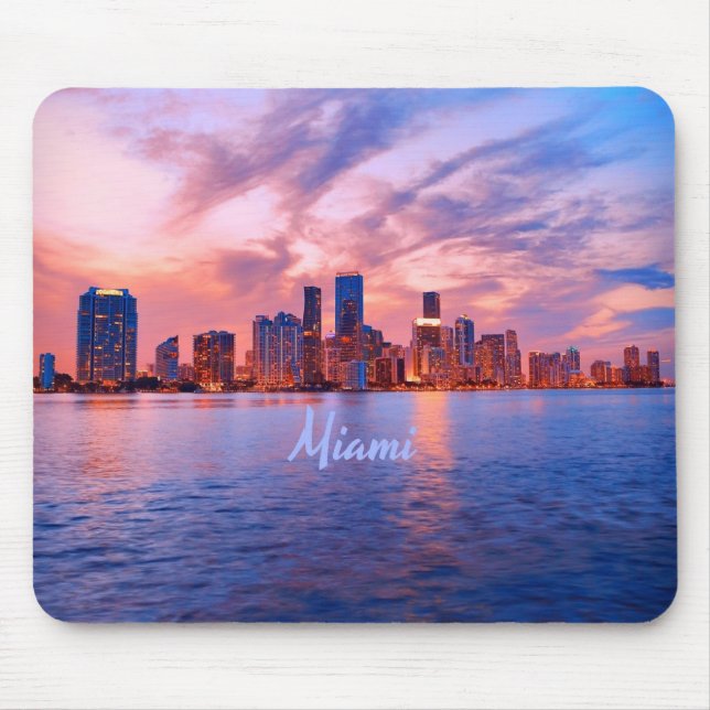 Mousepad Horizonte da Cidade de Miami Beach Flórida (Frente)