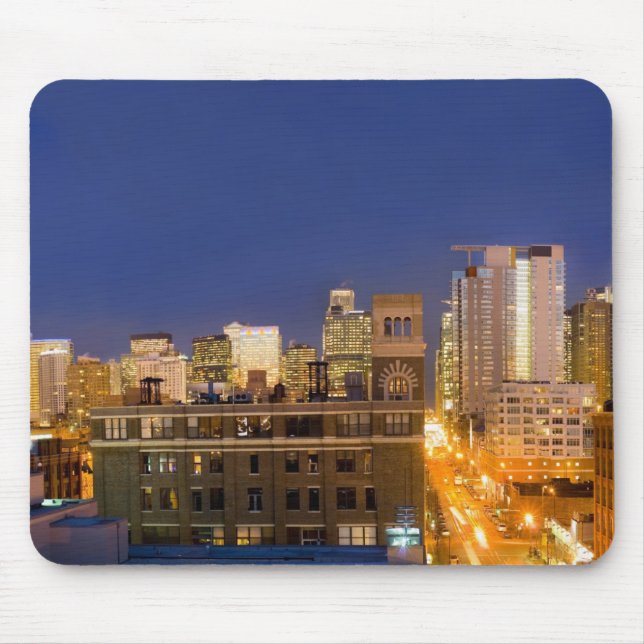Mousepad Horizonte de Chicago, Illinois, fotografado de Wes (Frente)