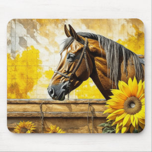 Mousepad Horo e girassol Linda Arte AI