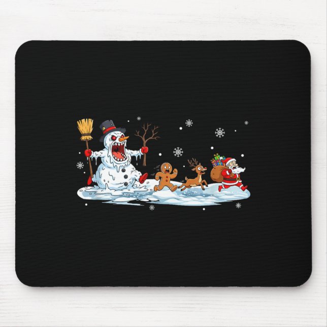 Mousepad Horror Snowman Christmas Reindeer Gingerbread Sant (Frente)