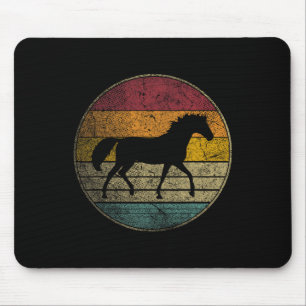 Mousepad Horse Lover Riding Girl Horseback Vintage Retro 70