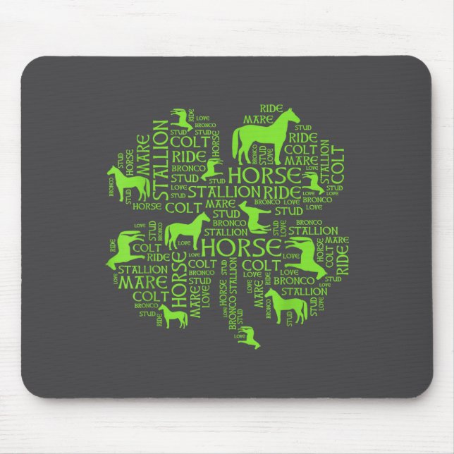 Mousepad Horse St. Patrick's Day Iri-shirt - Clover Tee  (Frente)