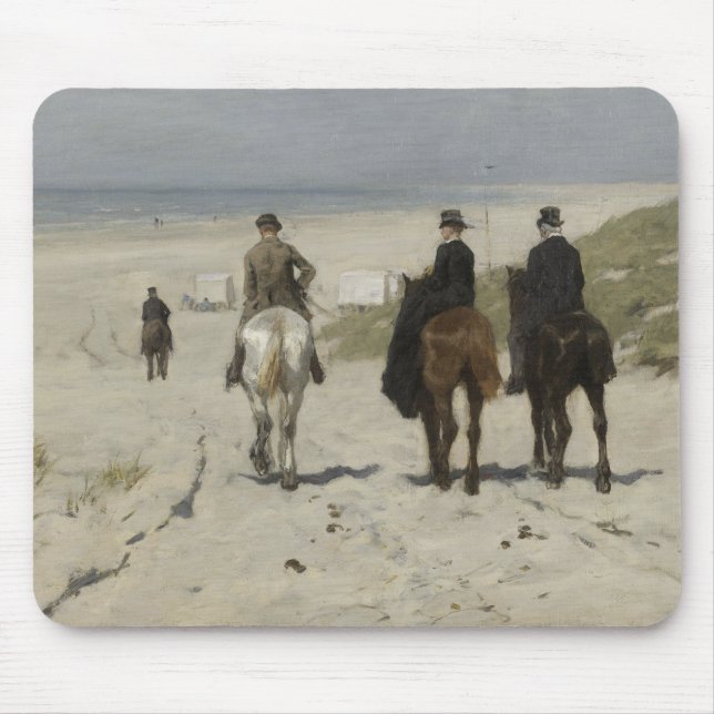 Mousepad Horseback passeio ao longo da praia - arte (Frente)