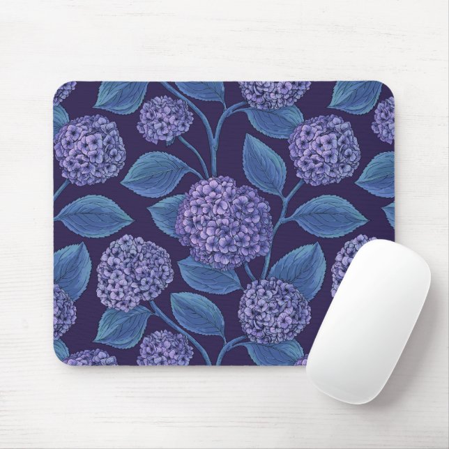 Mousepad Hortênsia em violeta e azul (Com mouse)