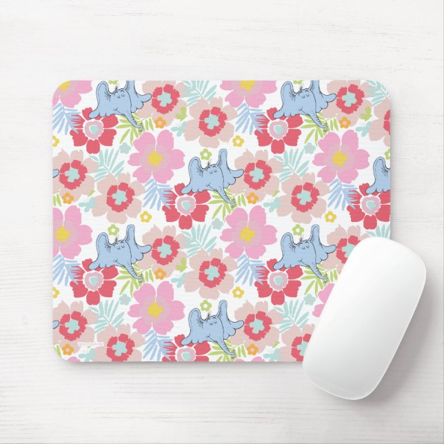 Mousepad Horton Hears A Quem | Padrão de Flor Pastel (Com mouse)