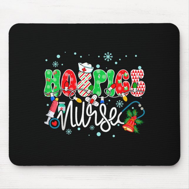 Mousepad Hosce Nurse Funny Xmas Light Stethoscope Christmas (Frente)