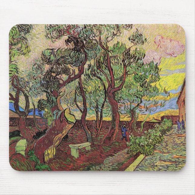 Mousepad Hospital santo Paul e Jardim por Vincent van Gogh (Frente)