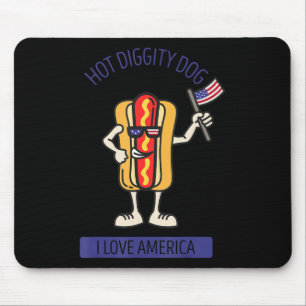 Mousepad Hot Diggy Dog 4 de julho Picnic de CHURRASCO Patri