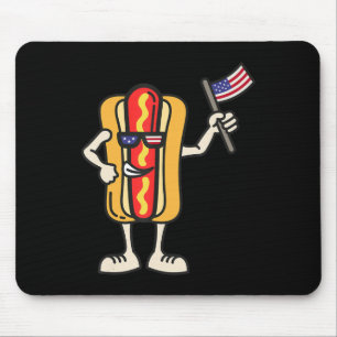 Mousepad Hot Dog American Flag 4 de julho Patriótico CHURRA