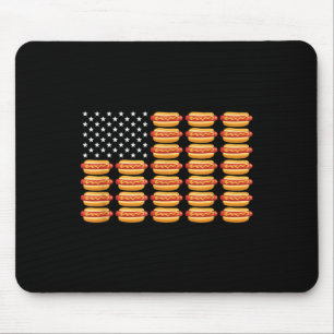 Mousepad Hot Dog American Flag 4 de julho verão Patriótico
