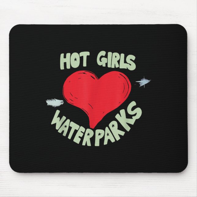 Mousepad Hot Girls Love Water Parks Heart Arrow  (Frente)