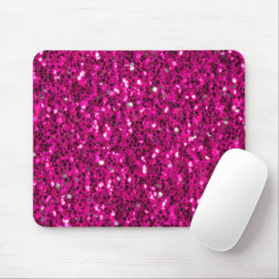 Mousepad Hot pink sparkles faux glitter
